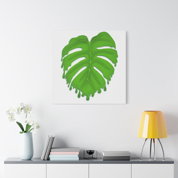 Melting Monstera Canvas Wall Art Large Botanical Print On Premium Cotton With Matte Finish For Indoor Decor
