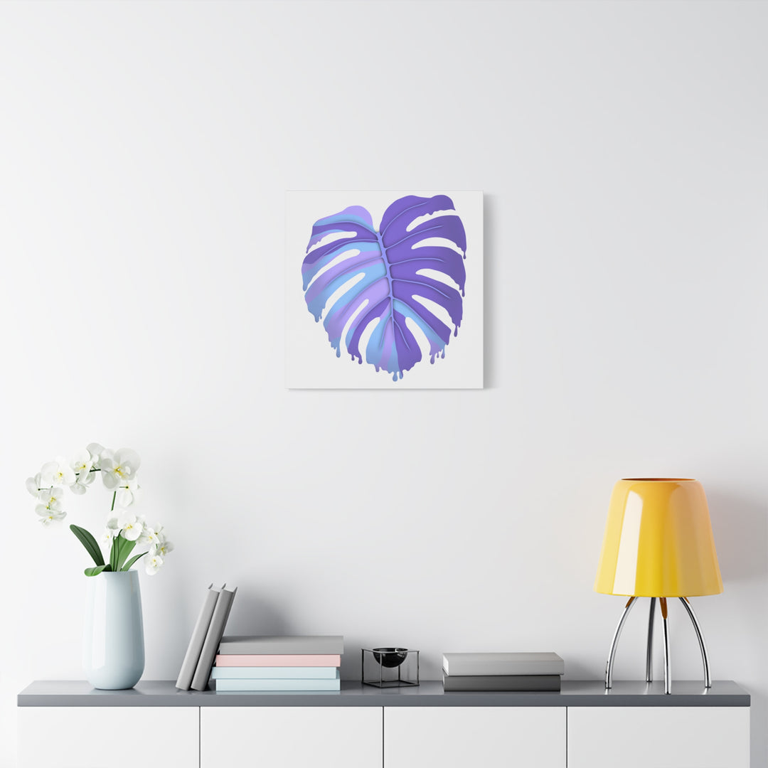Purple Monstera Canvas Print The Potted Pixel Modern Wall Art For Living Room Decor