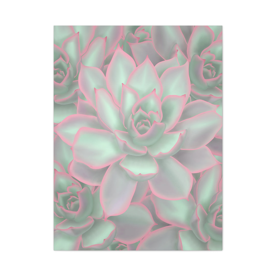 Echeveria Violet Queen Canvas Wall Art Succulent Print Matte Botanical Decor For Indoor Spaces