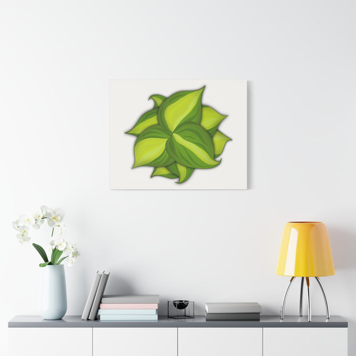 Philodendron Brasil Canvas Print Matte Stretched Canvas Indoor Plant Art For Modern Greenery Decor