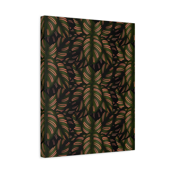 Calathea Pinstripe Canvas Print With Matte Finish Stretched Botanical Wall Art For Living Room Decor