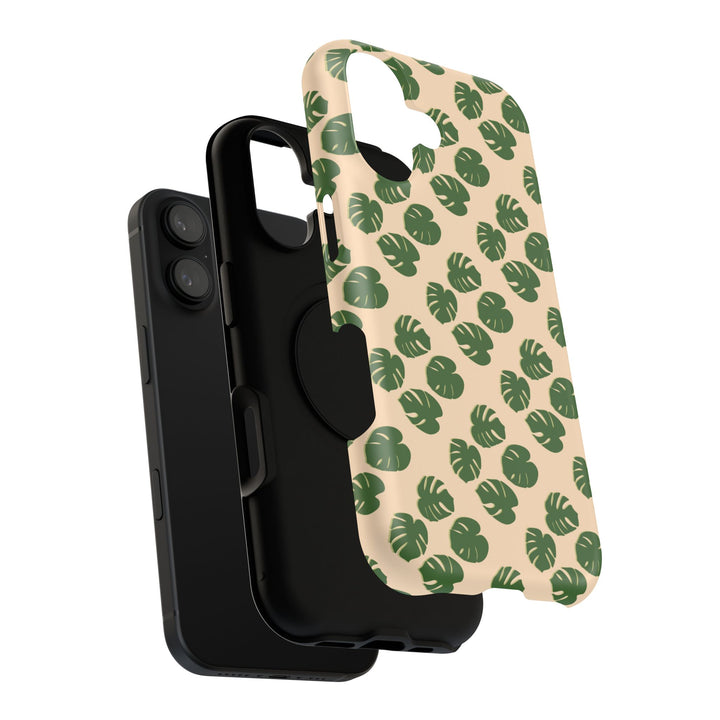 Monstera Pattern Phone Case – Dual Layer Protective Cover