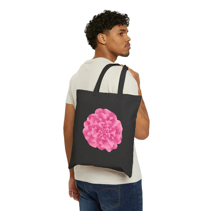 Peony Flower Tote Bag Made From Organic Cotton With 20 Inch Handles Eco Friendly Reusable Shopping Tote