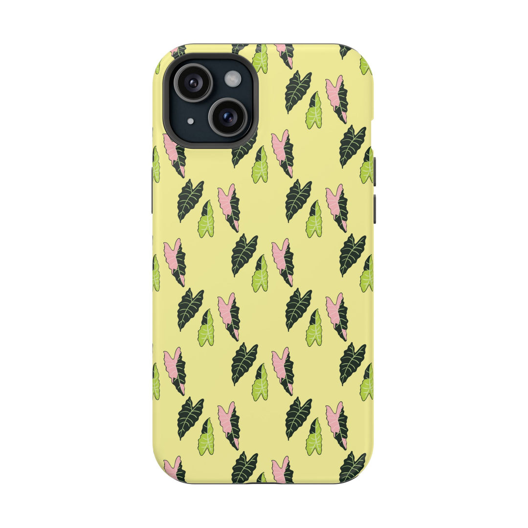 Alocasia Pattern Phone Case – Dual Layer Protective Cover
