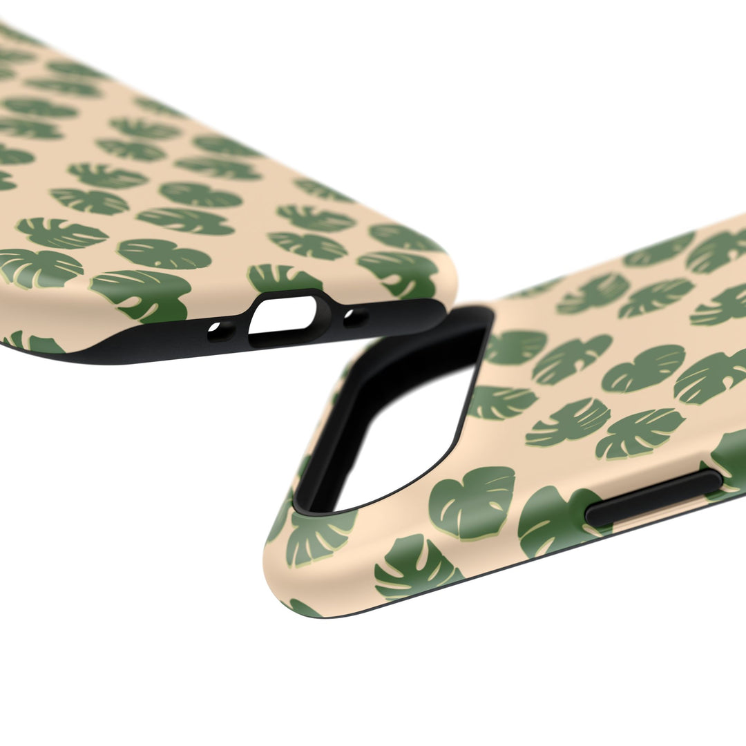 Monstera Pattern Phone Case – Dual Layer Protective Cover