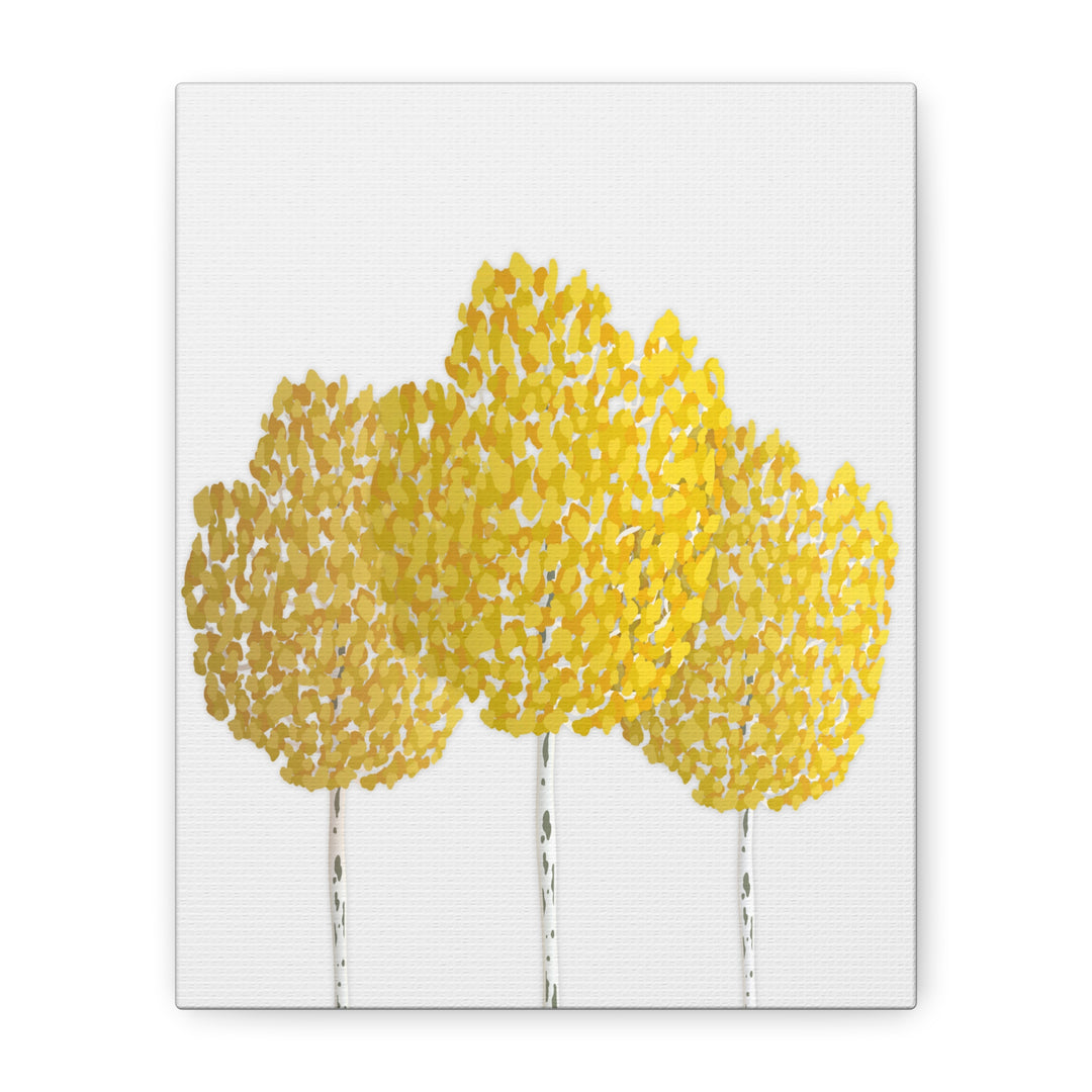 Fall Aspen Canvas Wall Art Print Quaking Aspen Yellow Fall Foliage on Durable Cotton Canvas