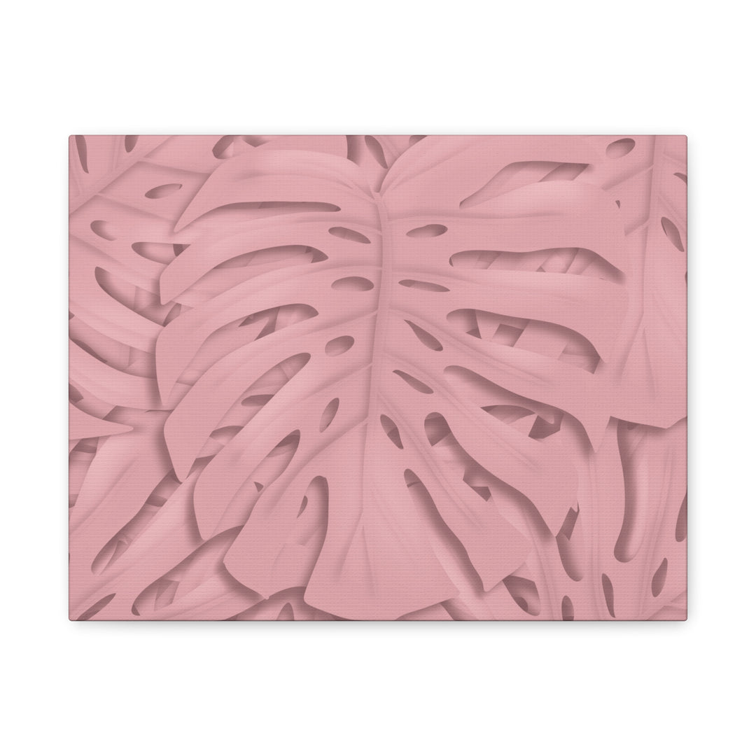 Monstera Canvas Art Soft Pink Botanical Wall Decor Matte Finish Print For Living Room