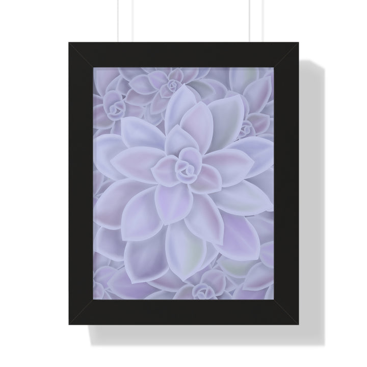 Graptopetalum Murasaki Succulent Pattern Framed Print – Botanical Wall Art