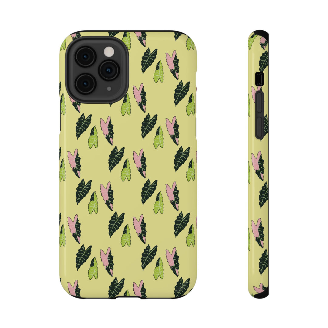 Alocasia Pattern Phone Case – Dual Layer Protective Cover