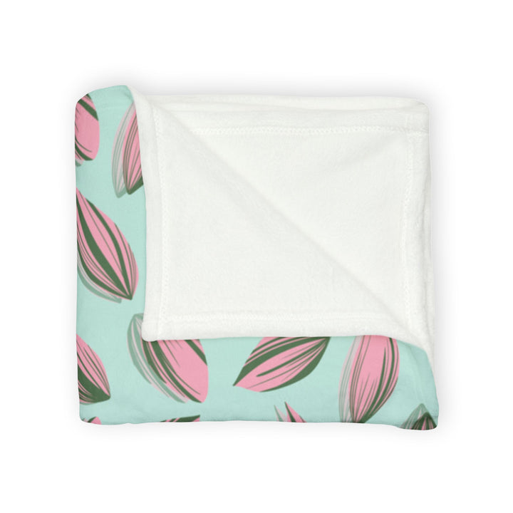 Tradescantia Nanouk Pattern Cozy Fleece Throw Blanket by Printify