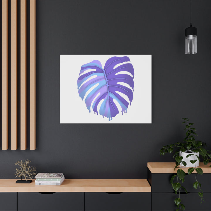 Purple Monstera Canvas Print The Potted Pixel Modern Wall Art For Living Room Decor