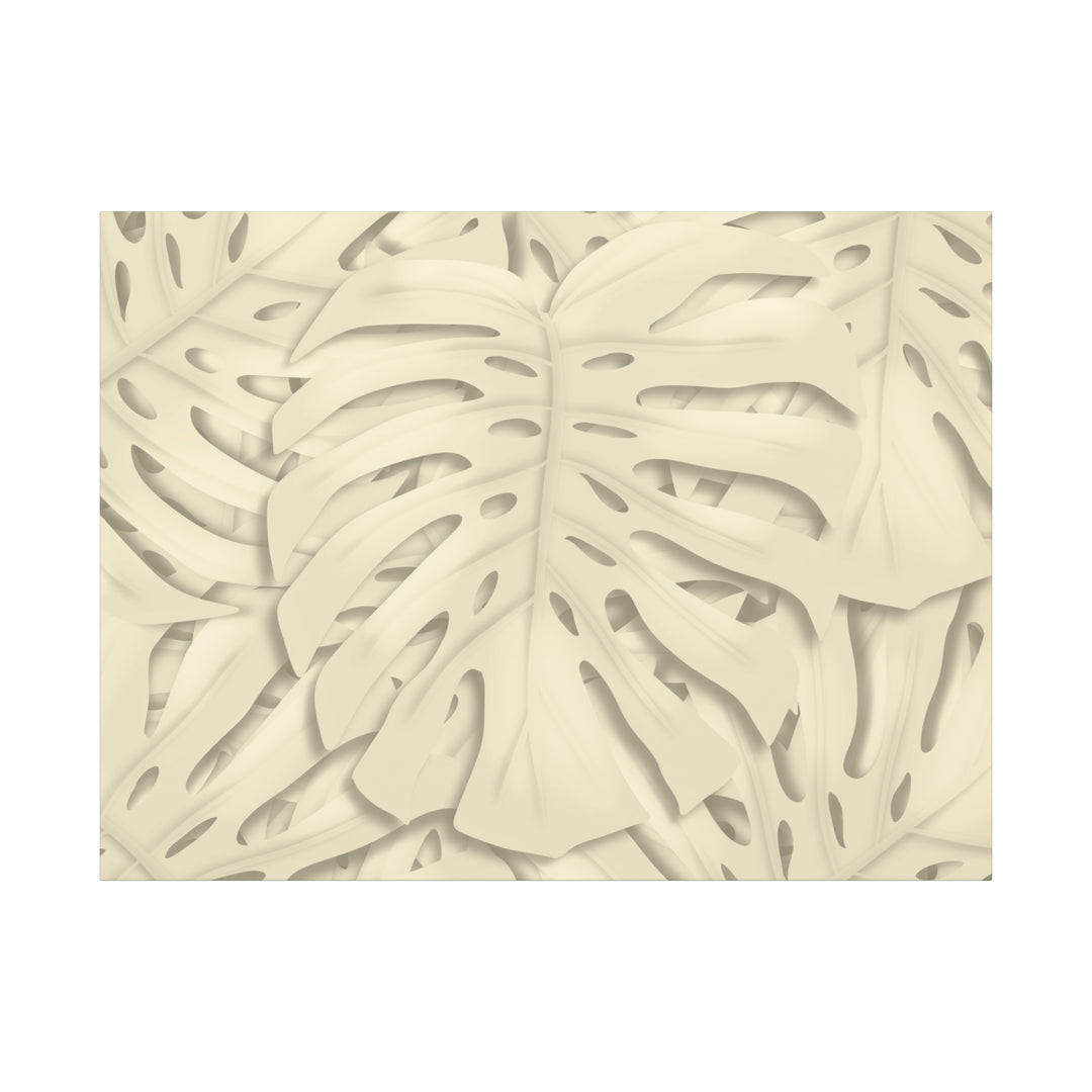 Monstera Canvas Print Durable Cotton Stretched Canvas With Beige Botanical Artwork For Modern Home Decor