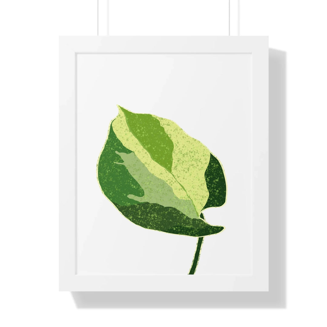 Manjula Pothos Print Framed Wall Art With Heart Shaped Leaves Matte Finish Indoor Plant Decor