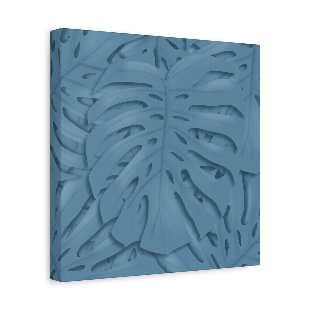 Monstera Canvas Art Blue Monstera Print With Durable Matte Finish For Modern Indoor Wall Decor