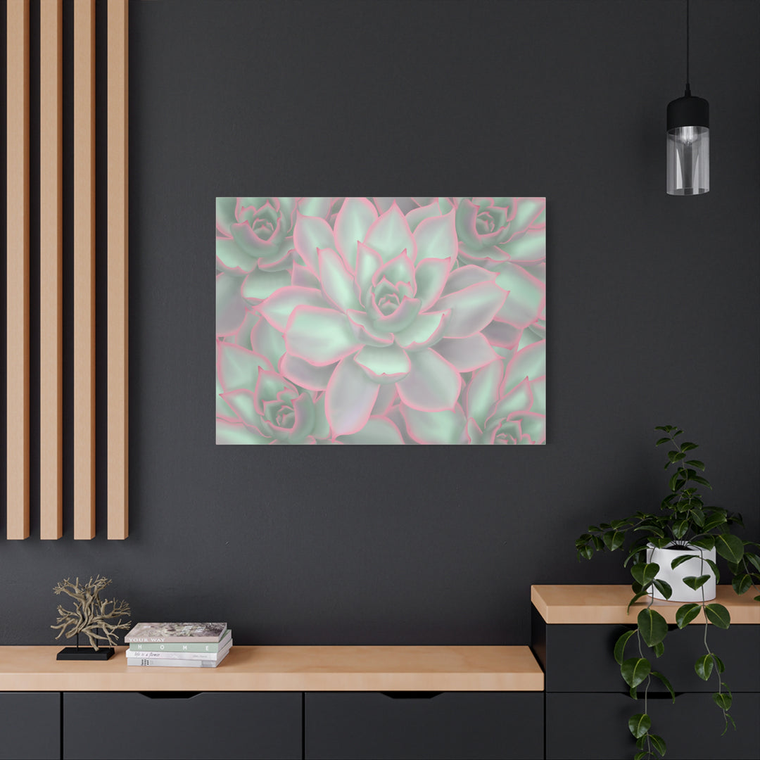 Echeveria Violet Queen Canvas Wall Art Succulent Print Matte Botanical Decor For Indoor Spaces