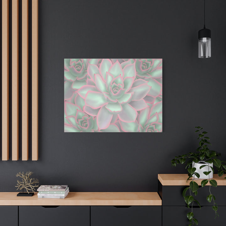 Echeveria Violet Queen Canvas Wall Art Succulent Print Matte Botanical Decor For Indoor Spaces