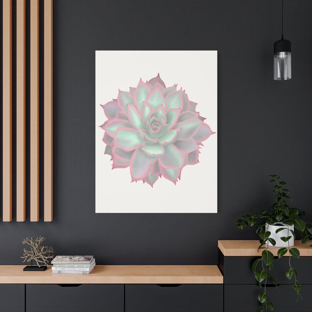 Echeveria Violet Queen Canvas Wall Art Rosette Succulent Print With Matte Finish