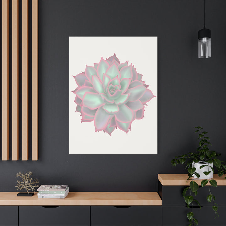 Echeveria Violet Queen Canvas Wall Art Rosette Succulent Print With Matte Finish