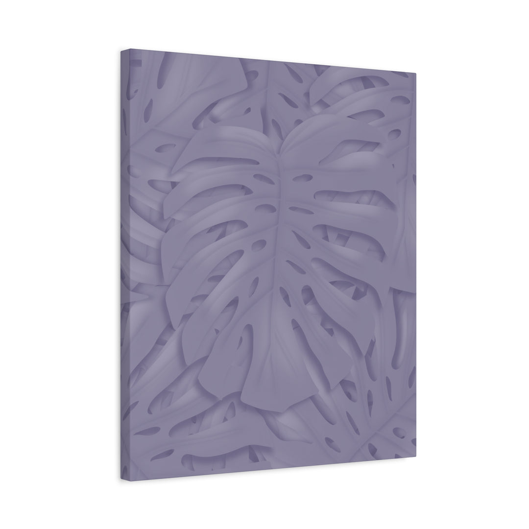 Violet Monstera Canvas Print Stretched Matte Wall Art for Bedroom and Living Room Decor