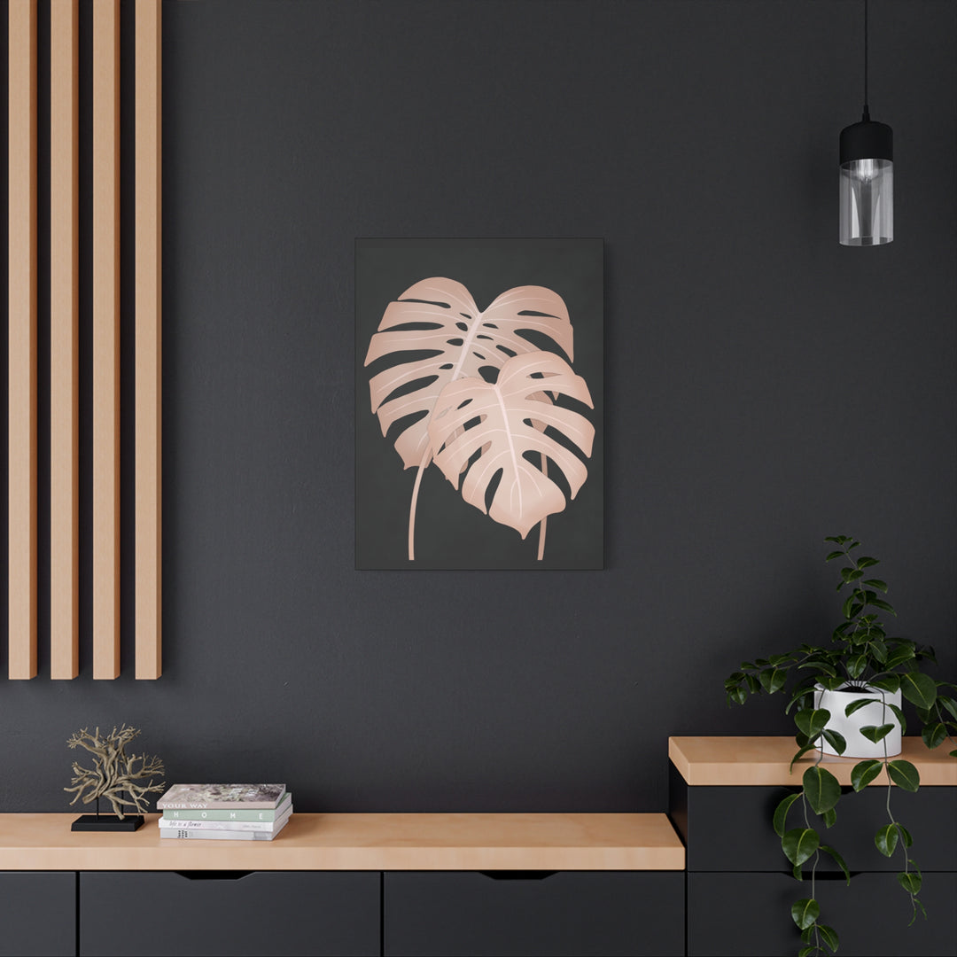 Pink Monstera Canvas Print – Botanical Wall Art