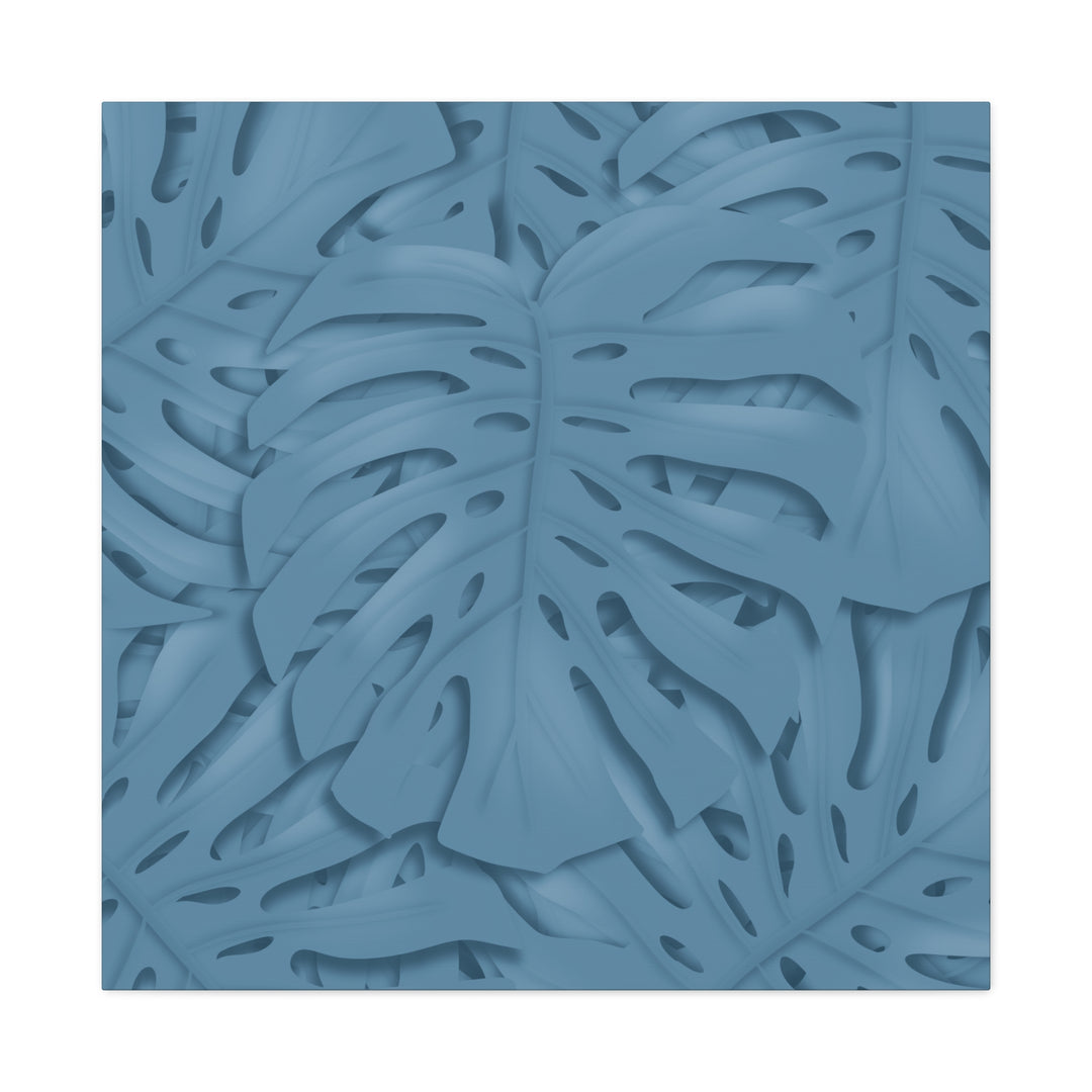 Monstera Canvas Art Blue Monstera Print With Durable Matte Finish For Modern Indoor Wall Decor