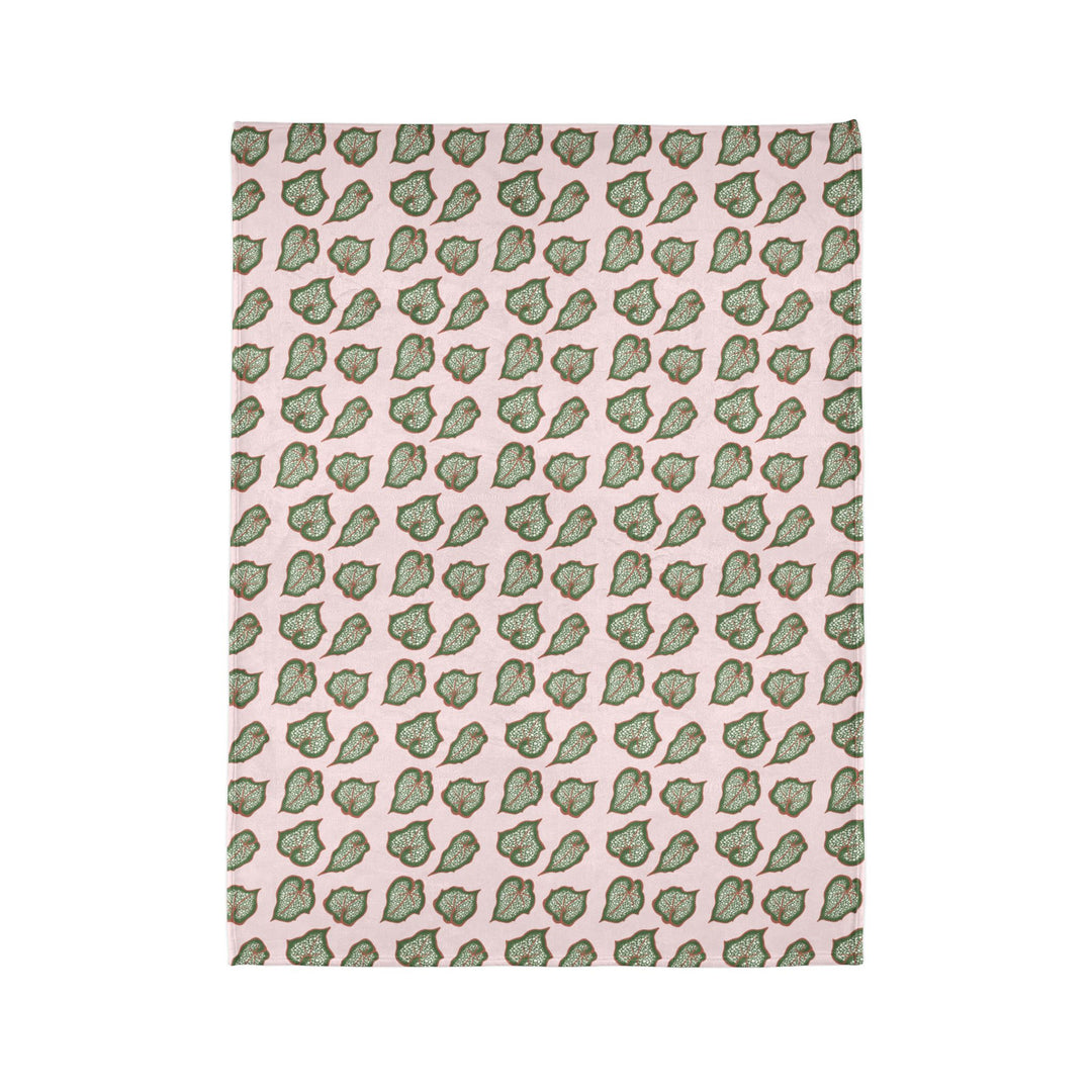 Begonia Pattern Cozy Fleece Throw Blanket by Printify