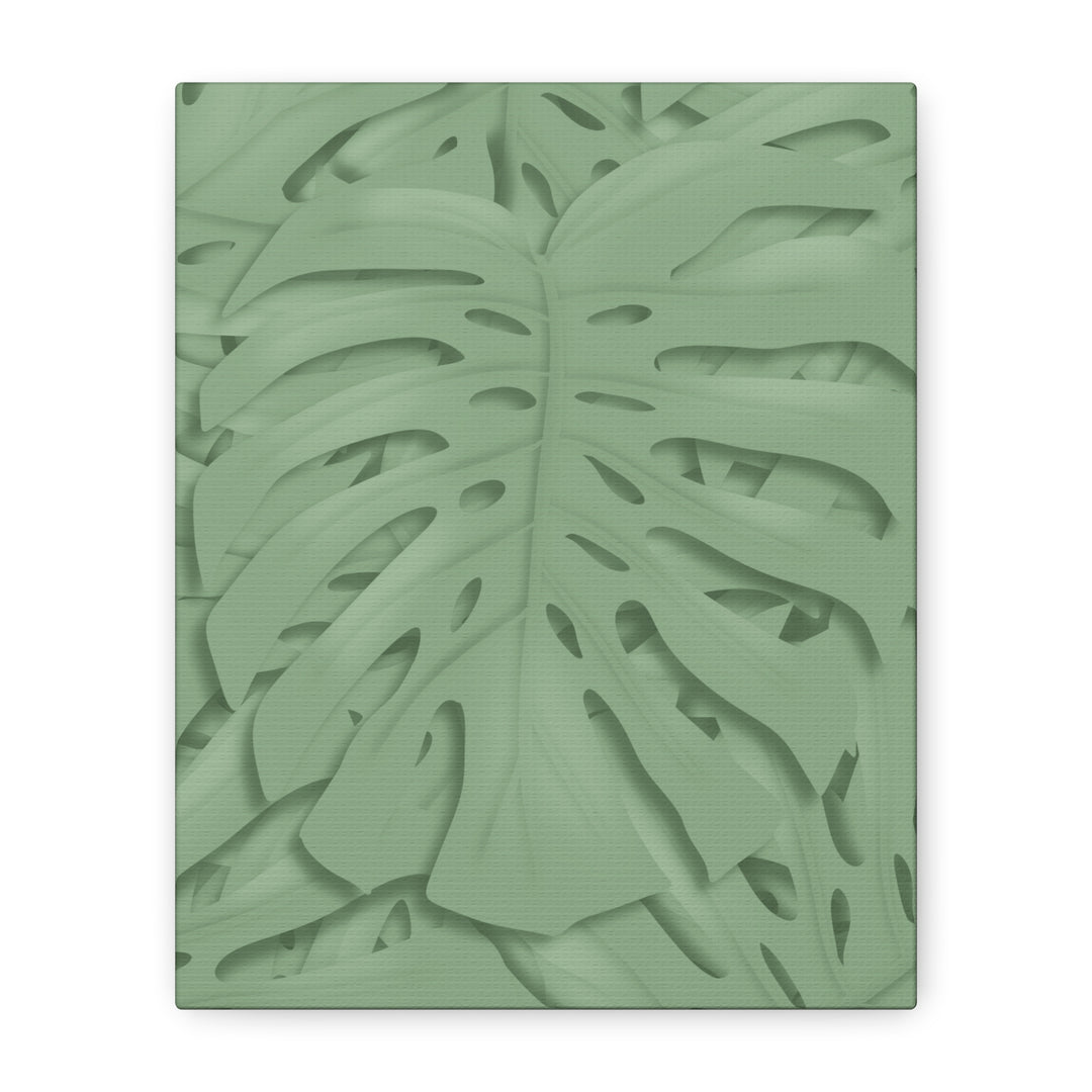 Monstera Canvas Art The Potted Pixel 24x36 Inches Matte Finish Wall Decor Botanical Green Leaf Print