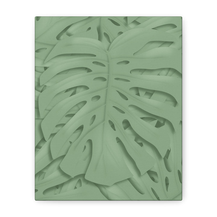 Monstera Canvas Art The Potted Pixel 24x36 Inches Matte Finish Wall Decor Botanical Green Leaf Print