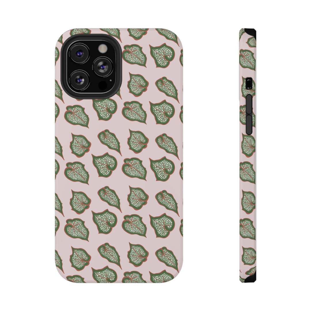 Begonia Pattern Phone Case – Dual Layer Protective Cover