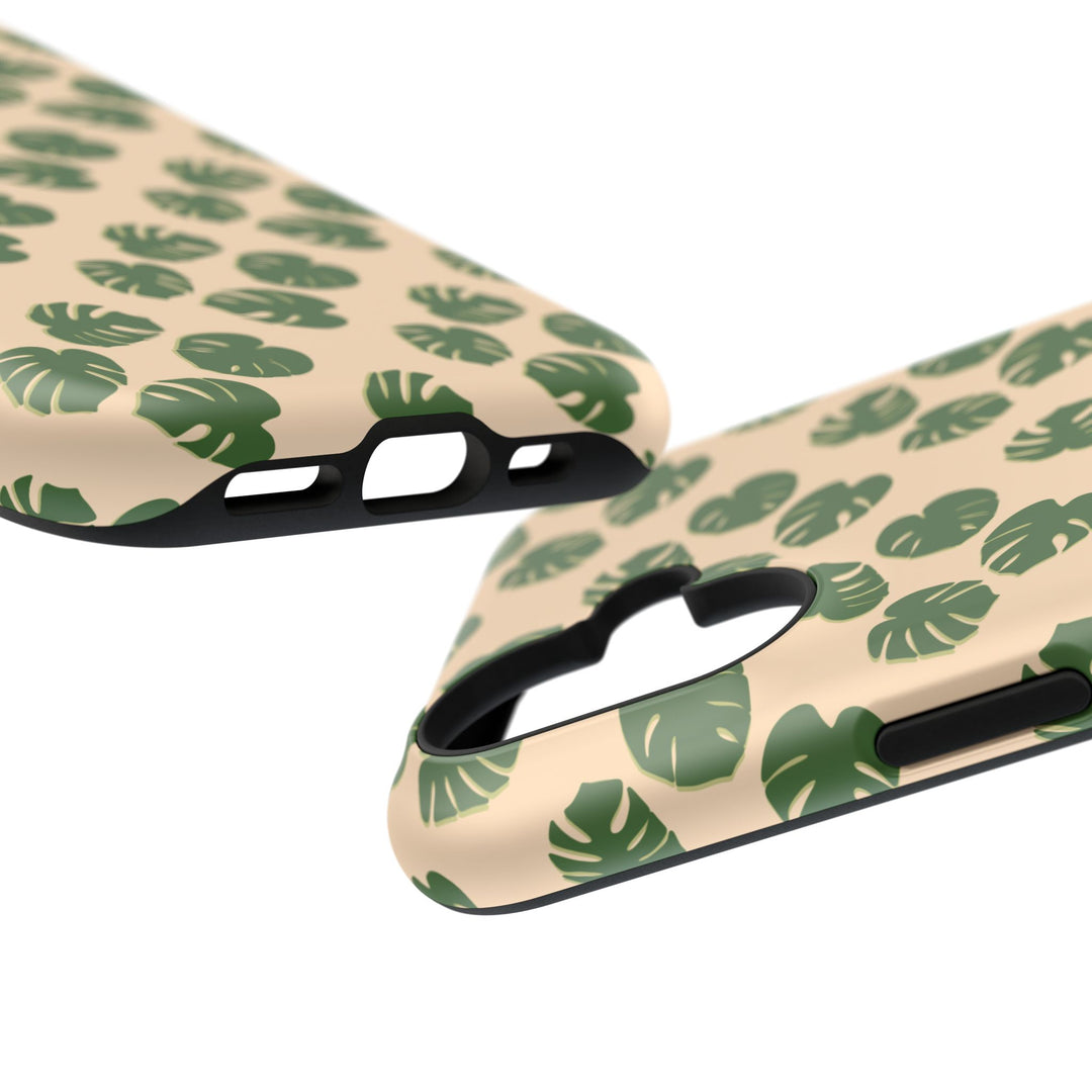 Monstera Pattern Phone Case – Dual Layer Protective Cover