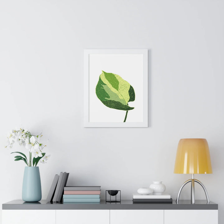 Manjula Pothos Print Framed Wall Art With Heart Shaped Leaves Matte Finish Indoor Plant Decor