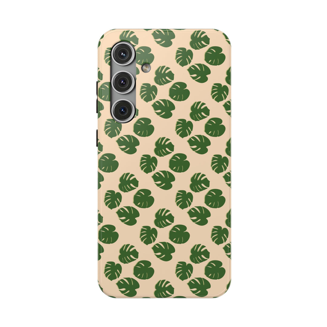 Monstera Pattern Phone Case – Dual Layer Protective Cover