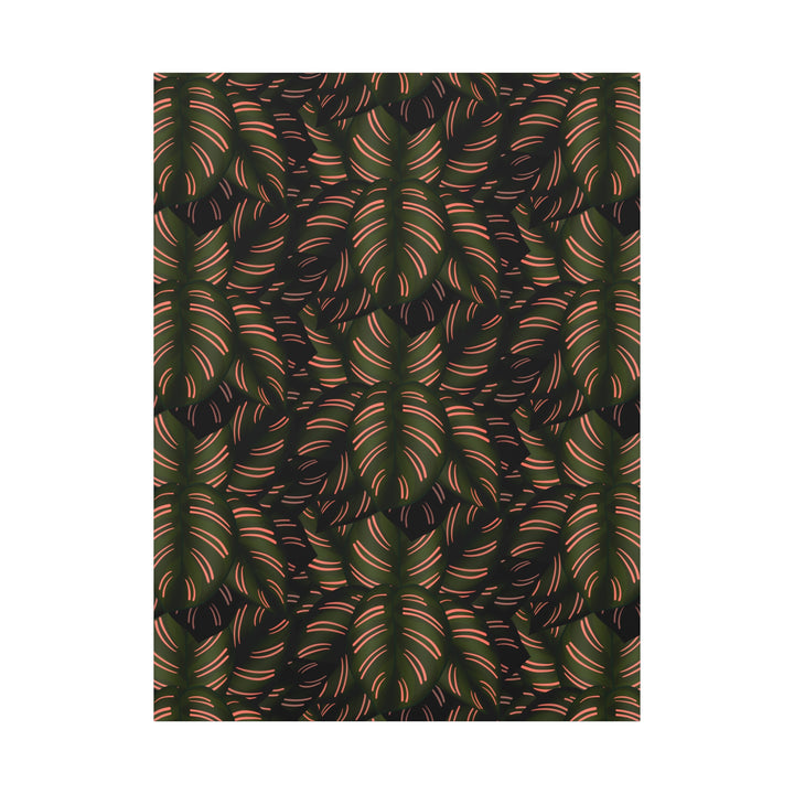 Calathea Pinstripe Canvas Print With Matte Finish Stretched Botanical Wall Art For Living Room Decor