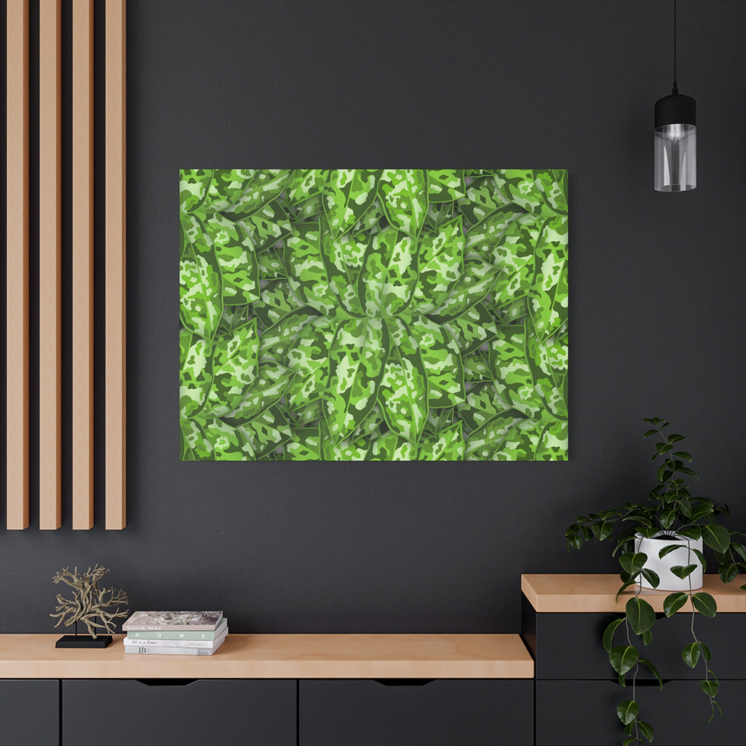 Aglaonema Pictum Canvas Wall Art Rare Plant Print Matte Finish For Modern Home Decor