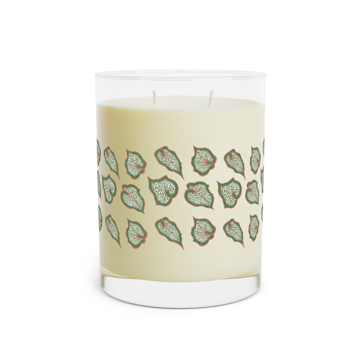 Begonia Pattern 11oz Scented Candle White Tea Fig Minted Lavender Sage Ocean Mist Moss Dual Cotton Wicks