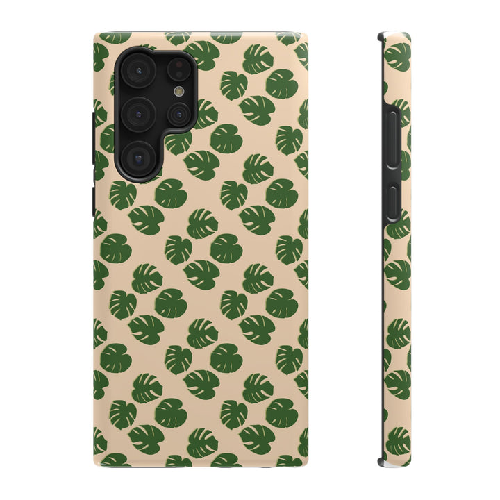 Monstera Pattern Phone Case – Dual Layer Protective Cover