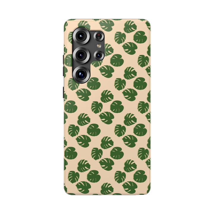 Monstera Pattern Phone Case – Dual Layer Protective Cover