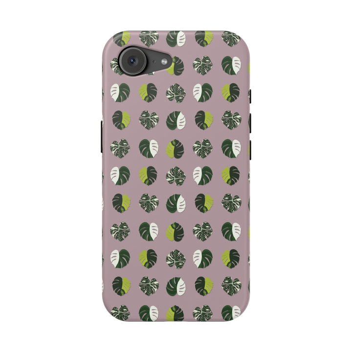Variegated Monstera Pattern Phone Case – Dual Layer Protective Cover