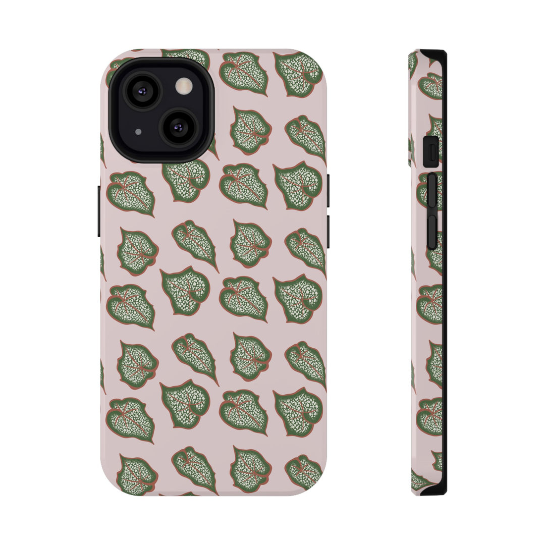 Begonia Pattern Phone Case – Dual Layer Protective Cover