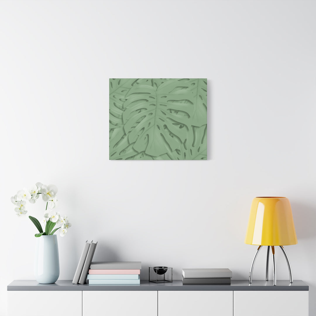 Monstera Canvas Art The Potted Pixel 24x36 Inches Matte Finish Wall Decor Botanical Green Leaf Print