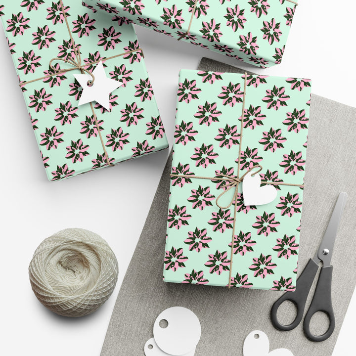 Pink Princess Philodendron Pattern Wrapping Paper – Botanical Gift Wrap Roll