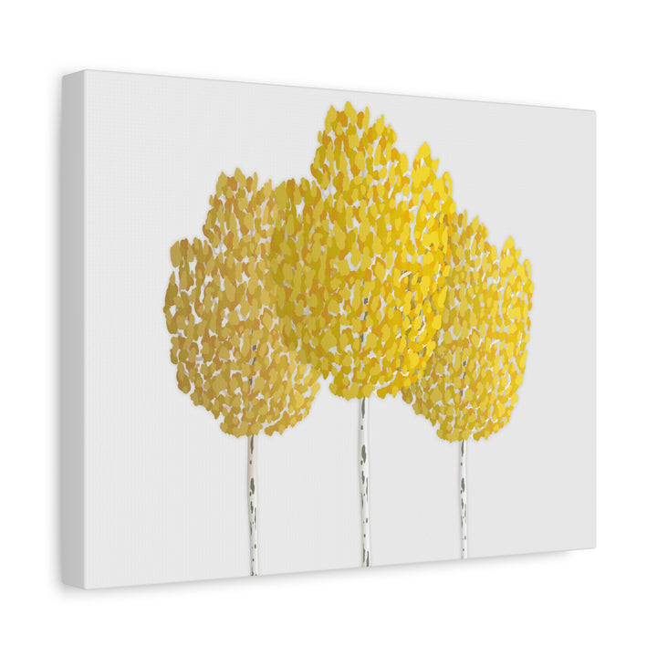 Fall Aspen Canvas Wall Art Print Quaking Aspen Yellow Fall Foliage on Durable Cotton Canvas