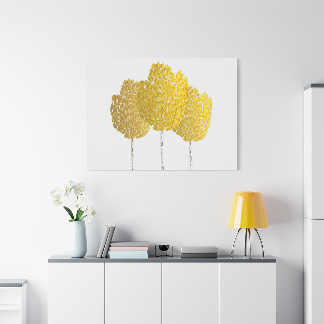 Fall Aspen Canvas Wall Art Print Quaking Aspen Yellow Fall Foliage on Durable Cotton Canvas