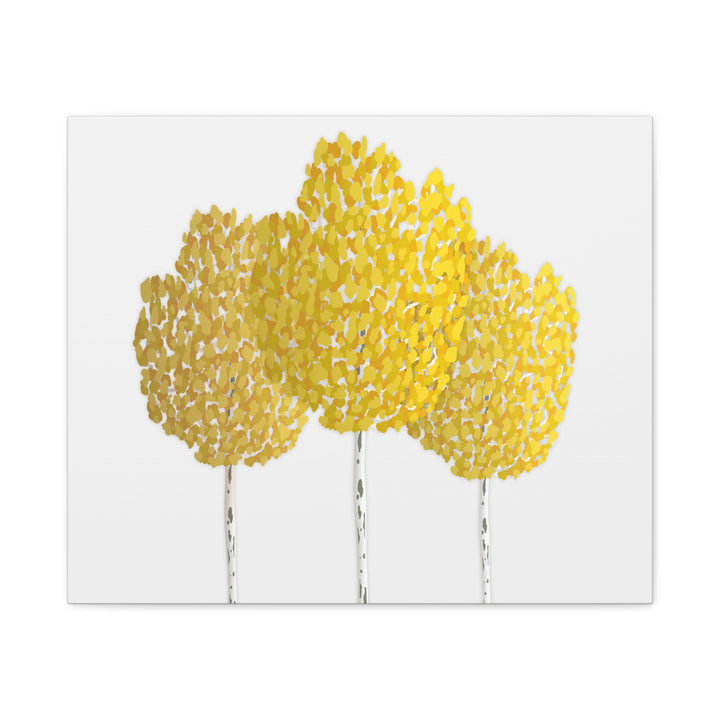 Fall Aspen Canvas Wall Art Print Quaking Aspen Yellow Fall Foliage on Durable Cotton Canvas