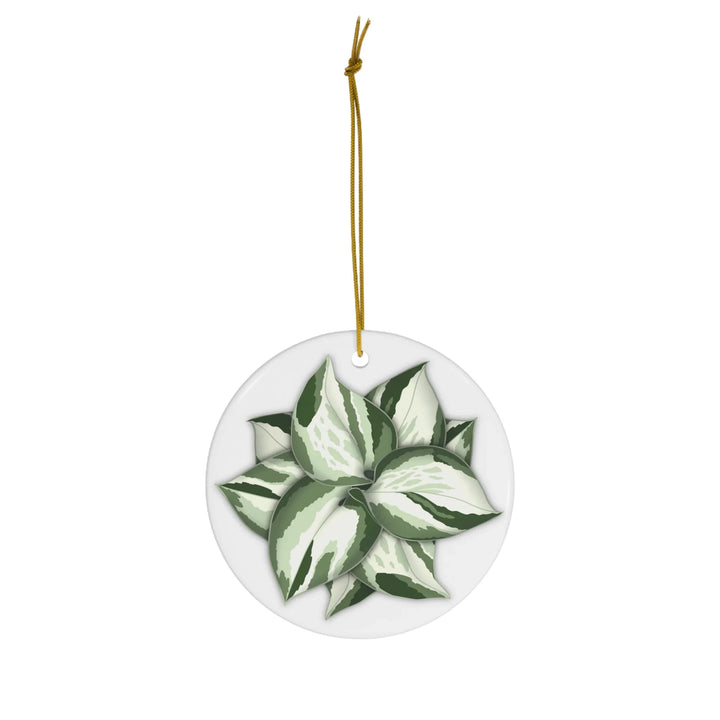 Manjula Pothos Ornament Glossy Ceramic Holiday Tree Decoration With Gold String Gift Idea