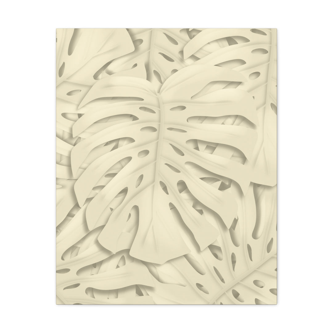 Monstera Canvas Print Durable Cotton Stretched Canvas With Beige Botanical Artwork For Modern Home Decor