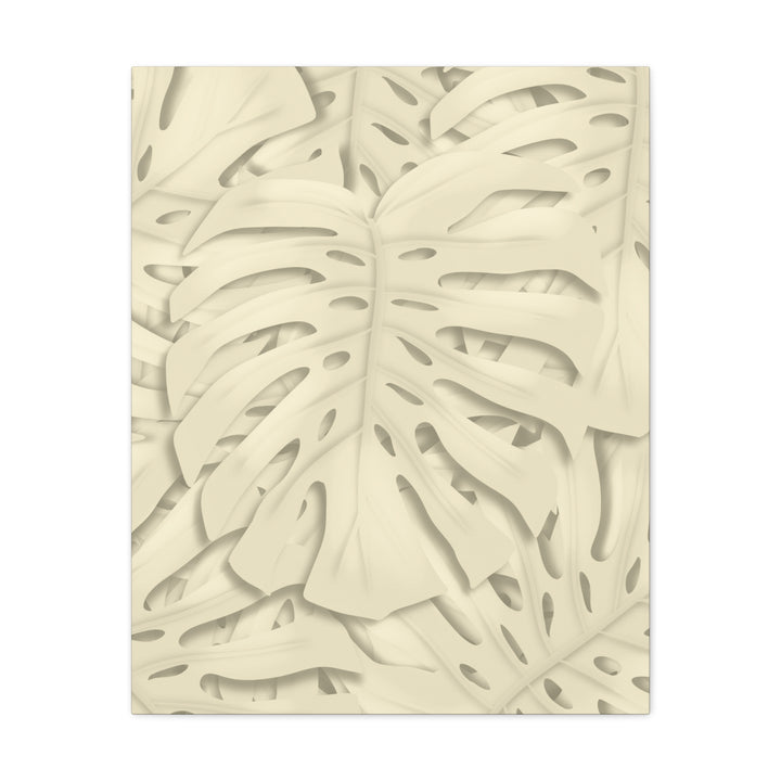 Monstera Canvas Print Durable Cotton Stretched Canvas With Beige Botanical Artwork For Modern Home Decor