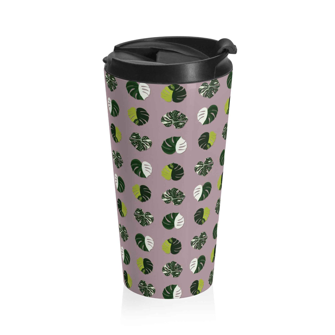 Variegated Monstera Pattern 15 oz Vacuum Insulated Stainless Steel Travel Tumbler