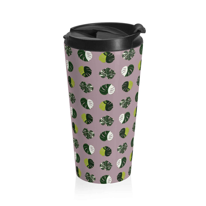 Variegated Monstera Pattern 15 oz Vacuum Insulated Stainless Steel Travel Tumbler