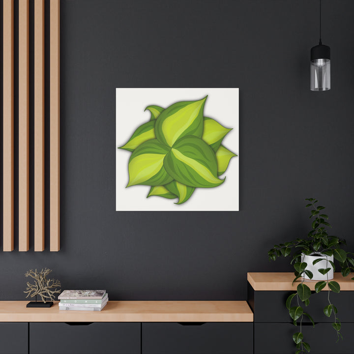 Philodendron Brasil Canvas Print Matte Stretched Canvas Indoor Plant Art For Modern Greenery Decor